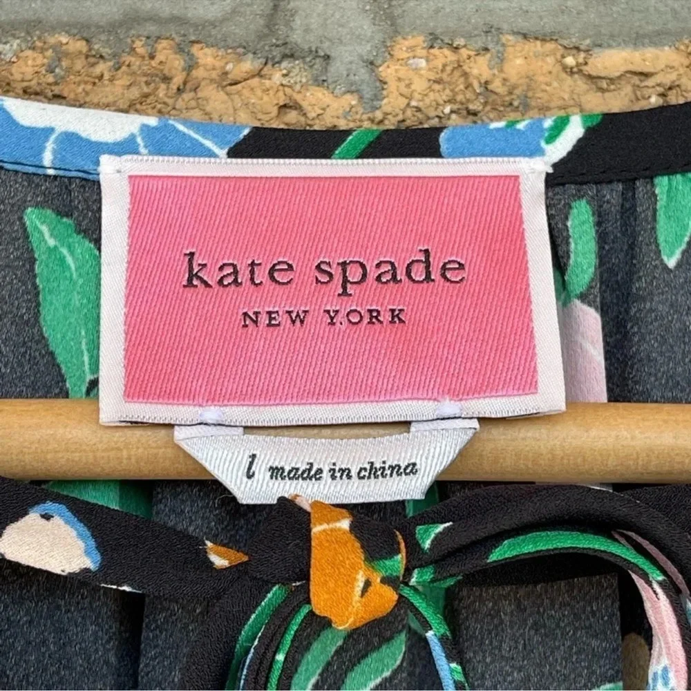 KATE SPADE NEW YORK KATE SPADE Floral
Garden Tulip Dress In Black LARGE - Picture 7 of 13